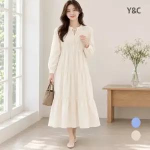 와이클로즈 로우스 스트링 캉캉 롱 원피스