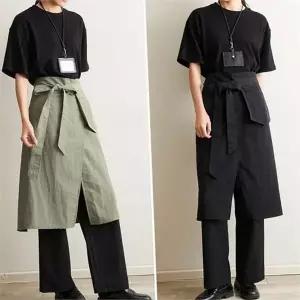 허리 앞치마 데일리 주방 작업용 여성 반앞치마 포켓 모던 무지 스커트 고무줄 스타일 디자인 활동성