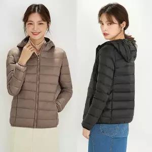 여성 오리털패딩 겨울 보온패딩 6컬러 후드모자 기본 베이직 패딩 따뜻한 겨울아우터