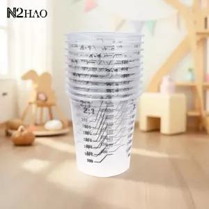 10개입 500ml 일회용 투명 플라스틱 페인트 혼합 컵 혼합 용기 페인트 계량 컵