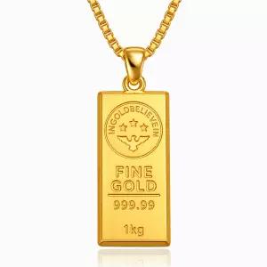 [한국금다이아몬드] 여자 순금 목걸이 무광 골드바 24K 18.75g 18K장식