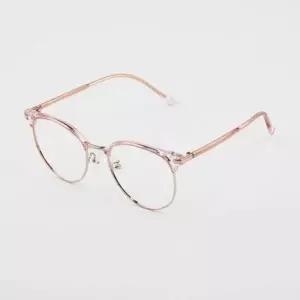 남녀공용 커플 동그란 반금속테 패션 안경테 데일리