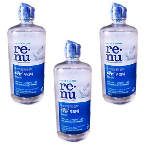 바슈롬 리뉴 후레쉬 소프트 렌즈 세정제 세척액 355ml 3개 관리 소독 써클 콘텍트 세척 세척제 단백질제거