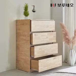 앳홈 테드 속깊은 러버 원목 800 4단 광폭서랍장