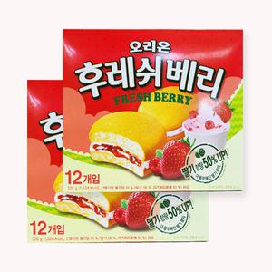 오리온 후레쉬베리 딸기 336g x 2개