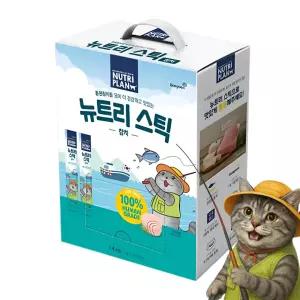 동원 뉴트리플랜 뉴트리스틱 고양이 스틱형 간식 참치 14g 100개