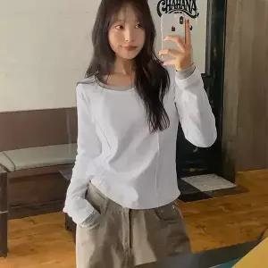 핫핑 [여리핏] 미스유 랍빠넥 탄탄코튼 슬림핏 긴팔티셔츠