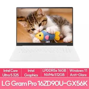 LG전자 그램 프로16 16ZD90U-GX56K Ultra5 325 16G 512G WIN11 팬서레이크 사무용 학생용 AI노트북 EU