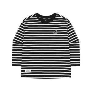 [캉골키즈](광주신세계)클럽로고 롱 슬리브 스트라이프 티셔츠 SC 0006 블랙 (ASCCRT00060BK)