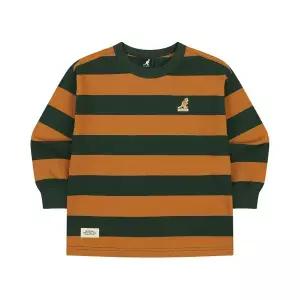[캉골키즈](타임스퀘어점패션관)로고 포인트 보더 스트라이프 티셔츠 SC 0110 오렌지 (ASCCRT01100OG)