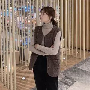 [제이큐]뽀그리 지퍼조끼 뽀글이조끼 여성 양털조끼 겨울 양털