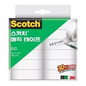 [제이큐]DW_3M 스카치 매직테이프 리필 세이빙팩 810R-12 18X32 테이프