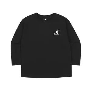 [캉골키즈](마산점)백 레터링 롱 슬리브 티셔츠 SC 0002 블랙 (ASCCRT00020BK)