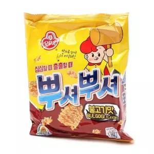 오뚜기 뿌셔뿌셔 불고기맛 90g 1박 24개입/캠핑/간식용/바삭/심심/출출/과자/라면/간식/스낵/여행/상온
