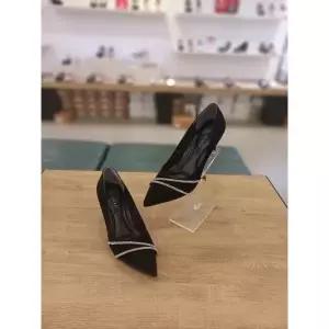 [세라] 1color 마리오 여성 사틴스판 포인트 토 사선큐빅장식 펌프스6cm S24P500
