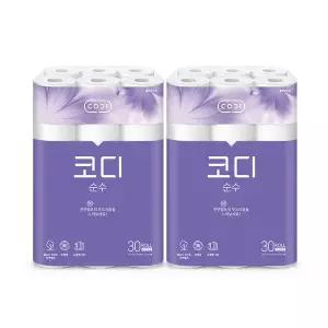 코디 순수 3겹 휴지 30m 30롤 2개 -