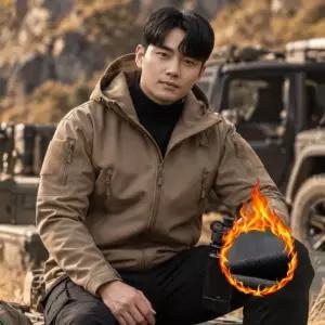 남자 전술 소프트쉘 택티컬 밀리터리 자켓 후드집업 방한 기모 캠핑 낚시 야상 아웃도어 바람막이