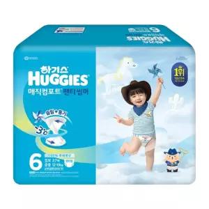 2026 하기스 매직컴포트 팬티 썸머 6단계 점보 공용 37매 1팩