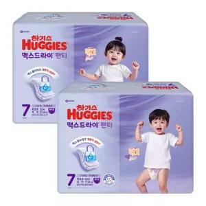 2025 하기스 맥스드라이 팬티 7단계 특점보 32매 2팩