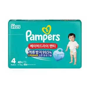 2025 팸퍼스 베이비드라이 팬티 4단계 대형 42매 1팩