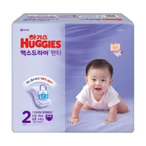 2025 하기스 맥스드라이 팬티 2단계 소형 공용 76매 1팩