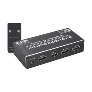 2 HDMI 스위치 분배기 전환기 PS5 게임기 4K60Hz 양방향 선택기 LCD