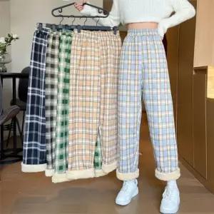 체크 수면바지 파자마 양털 기모 겨울바지 바지