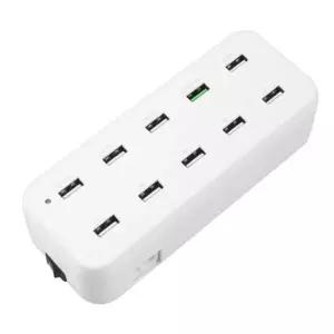 COMS 퀵차지 2.0 지원/USB 10포트 멀티충전기 White
