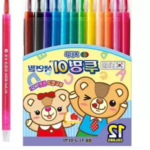 JMds 지구화학 투명이 색연필 12색 신학기 준비물 일반옷걸이 학용품 돌돌이 V-A7ED4