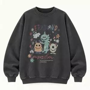 CPGN STUDIO happy day 피그먼트 스웨트셔츠 스모크블랙