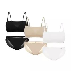 원더브라 Wonderbra 에어 스퀘어넥 브라팬티 6종세트 화이트+베이지+블랙 WBW6N010203_T