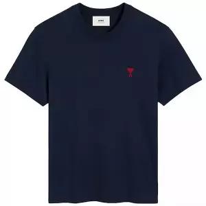 25SS 아미 스몰 하트 라운드 반팔티 BFUTS035 724 430 나이트블루
