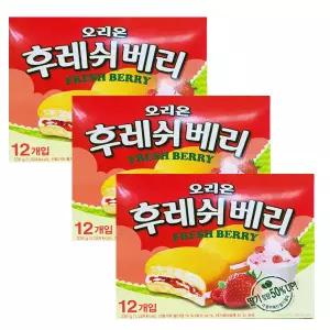 오리온 후레쉬베리 딸기 336g x 3개