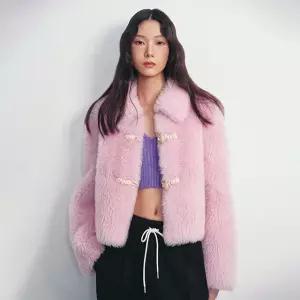 [LAP] 토글 장식 롱헤어 퍼자켓 AQ4FJA61_DG