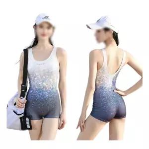 초보자수영복 해수욕장 여자실내수영복1부 수영 화이트블루 유교걸 로우컷