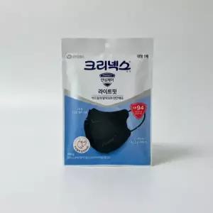 크리넥스 KF94 라이트핏 새부리형 국내생산 마스크 블랙 대형 1P, 40개