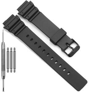 CASIO MRW-200H 레진 시계 스트랩과 호환되는 MRW200H 시리즈 워치밴드 스테인리스 스틸 핀 버클 교체용 팔찌