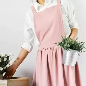 린넨 앞치마 카페 공방 꽃집 예쁜 롱 원피스형 작업용 앞치마