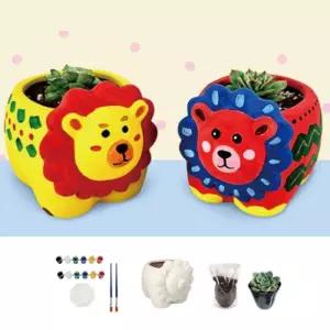 다육 식물 사자 화분 꾸미기 세트/만들기/다육이/미니/소형/키트/장식/인테리어/소품/체험/미술/활동/취미