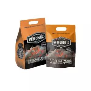 원콜 바베큐 숯 착화형 1.2kg 2.4kg 차콜 코코넛 캠핑 구이용 미니화로 착화탄