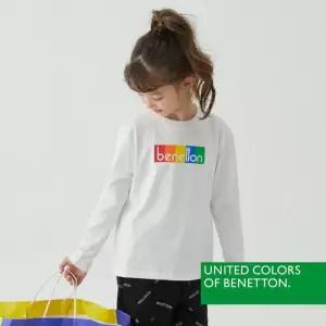 [베네통 언더웨어]키즈 공용 긴팔 티셔츠 화이트 BNUTS4O13T