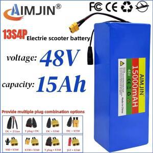 BMS 포함 리튬 이온 배터리 팩 54.6V 충전기 전기 스쿠터 자전거 13S4P 15000mAh 48V