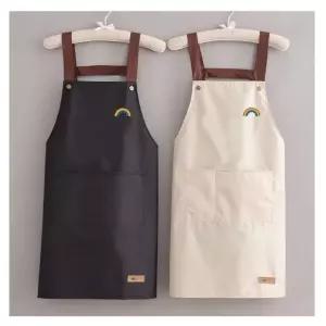 레인보우 다용도 앞치마 아이보리 주방 꽃집 플로리스트 카페 바리스타 앞치마 캠핑 공방 작업복