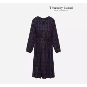 써스데이아일랜드Thursday Island 브이넥 풀오픈 체크 피스T238MOP231W2760037