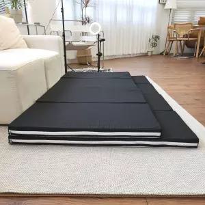 4단 접이식 매트리스 1인용 바닥 토퍼 숙박 손님용 원룸 캠핑 수면 매트