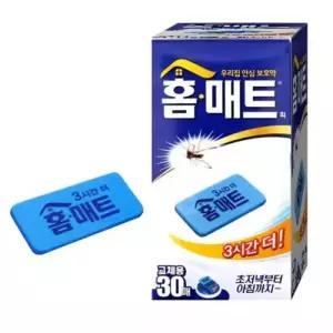 15시간 지속 모기향 홈매트 리필 30매/훈증기/모기/퇴치제/퇴치/전기/전자/퇴치기/모기약/가정용/캠핑/교체