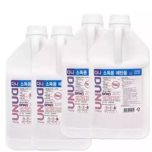 조은팜 다나제약 소독용 에탄올 83% 4L 4개