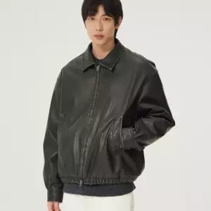 [매장정품] 리 워싱 신세틱 레더 블루종 블랙 LE2403JK13BK