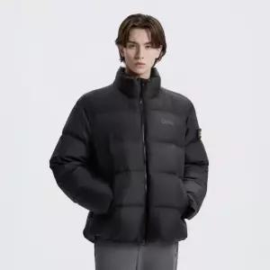 N254UDW970 데일리 패딩 하이넥 구스다운 점퍼 BLACK