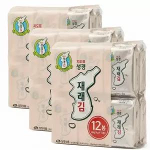(신선집중) 성경김본사 재래 식탁김 도시락김 4g 12봉 3세트(총36봉)